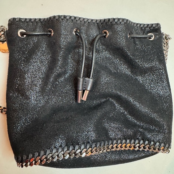 Stella McCartney Vegan Leather Bucket Bag – Black & Silver Sparkle - Picture 16 of 17